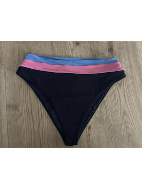 BEACH RIOT Heidi Ribbed Bikini Bottoms Size XL Marine Blue